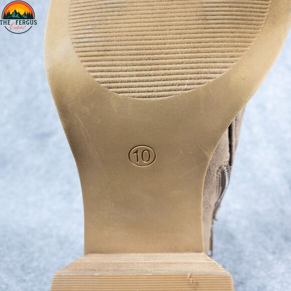 Madden Girl Evita Ankle Booties Brown Side Zip Block Heels Women's Size 10 M - Picture 8 of 11